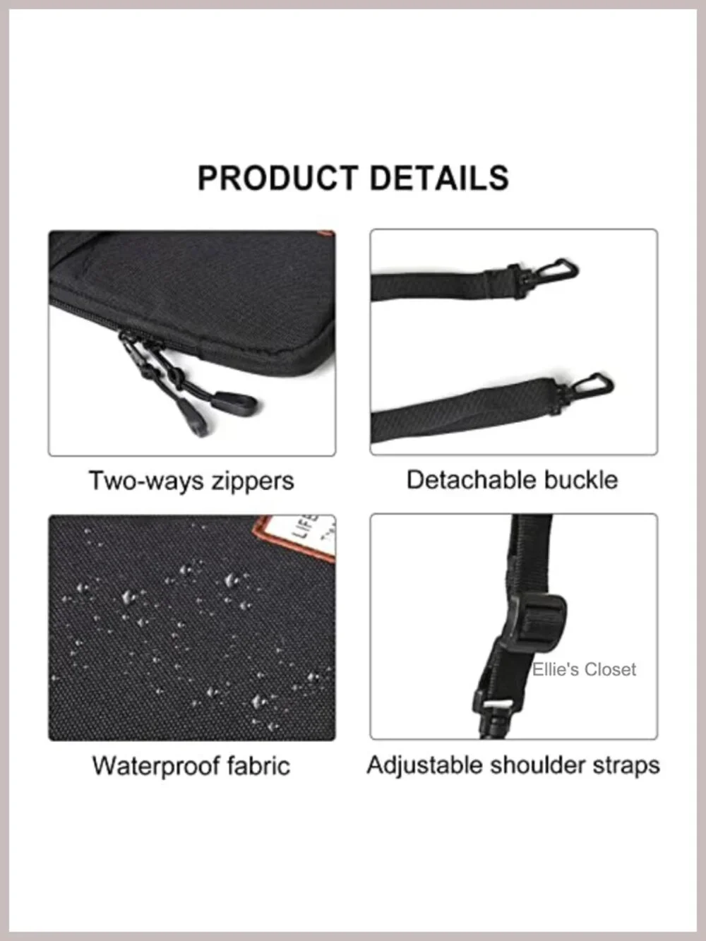 Mini Crossbody Bag Messenger Satchel Water-Resistant Nylon Adjustable Strap
